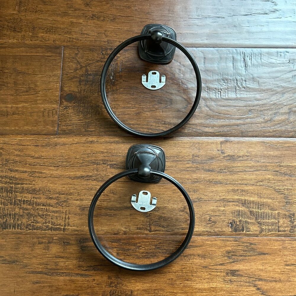 Bathroom Towel holders oil rubbed broze (2)